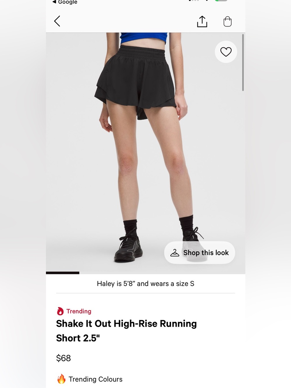 Shake it Out Lululemon Running Shorts